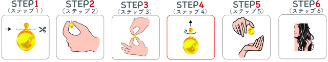 ヘアーオイルカプセル使用手順図解