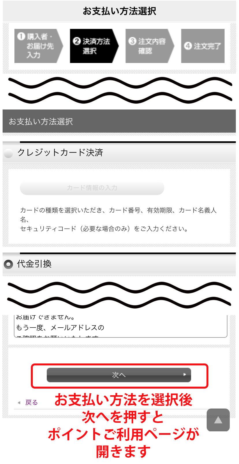 お支払い方法を選択